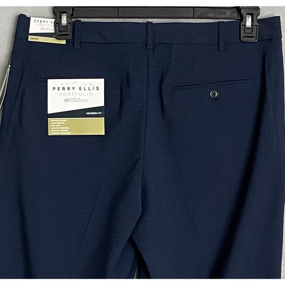 Perry Ellis Portfolio Men's 34x34 Resolution Dress Pant Modern Fit Stretch NEW - Picture 6 of 10